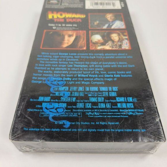 Howard the Duck (NEW SEALED VHS, 1993 Print) Blue Universal Film Reel Watermark - Picture 8 of 9